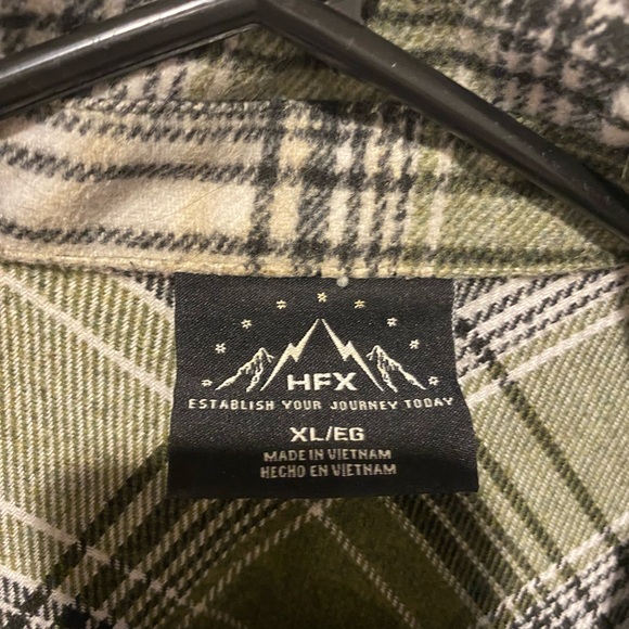 Green and White Plaid Snap Front Shacket - Picture 2 of 5